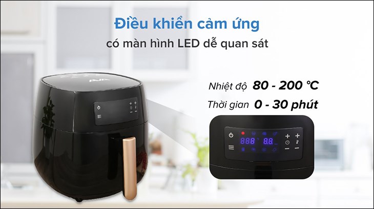 Nồi chiên không dầu AVA BF502A 6 lít có chế độ hẹn giờ và điều chỉnh nhiệt độ cho từng món ăn