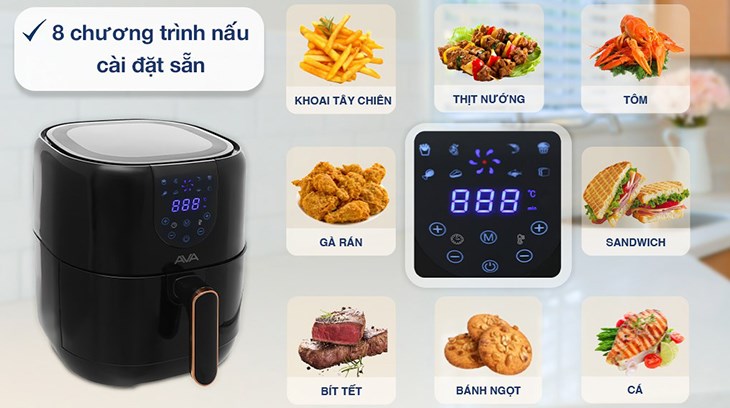 Nồi chiên không dầu AVA HB-8033 4.2 lít có mức giá 2.290.000 đồng (cập nhật tháng 05/2023 và có thể thay đổi theo thời gian)