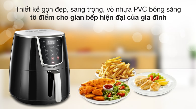 Nồi chiên không dầu Joyoung KL35-D981 3.5 lít với vỏ nồi được bao phủ bởi màu đen thanh lịch, bắt mắt