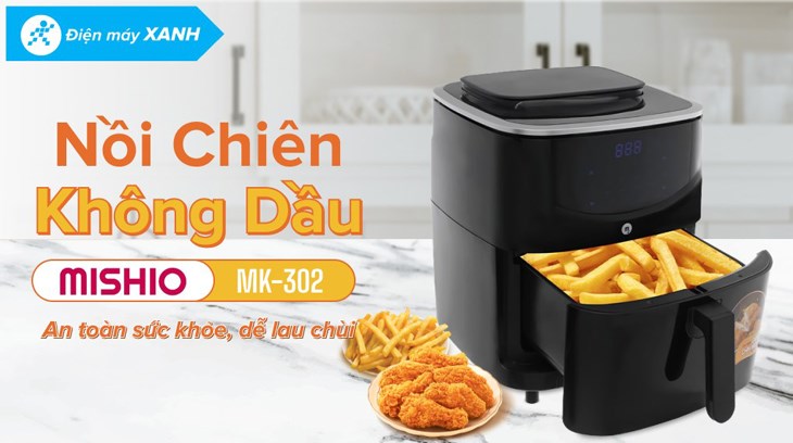 Nồi chiên không dầu hơi nước Mishio MK-302 7 lít được bán với giá 2.990.000 đồng (cập nhật tháng 05/2023 và có thể thay đổi theo thời gian)