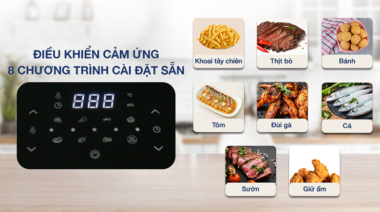 Nồi chiên không dầu Mobell YJ-711AD 8.8 lít có bảng điều khiển cảm ứng hiện đại