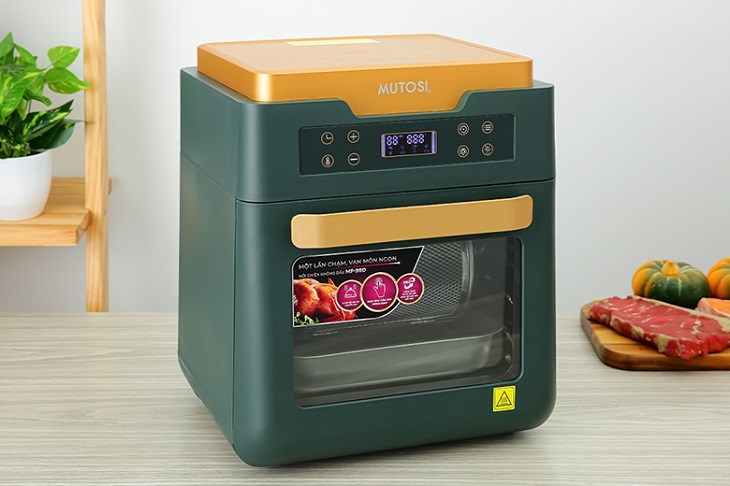 Lò chiên không dầu Mutosi MF-99D 12 lít có thiết kế cứng cáp với màu sắc độc đáo, sang trọng