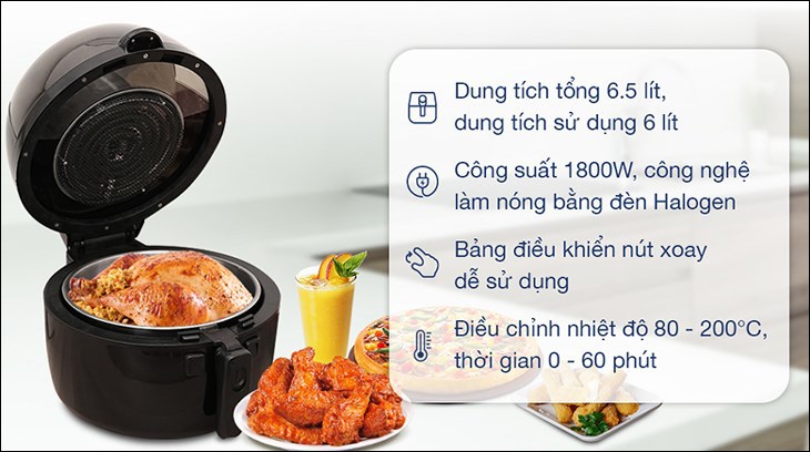 Nồi chiên không dầu Rapido RAF6.5M2 6.5 lít được bán với giá 3.400.000 đồng (cập nhật tháng 05/2023 và có thể thay đổi theo thời gian)