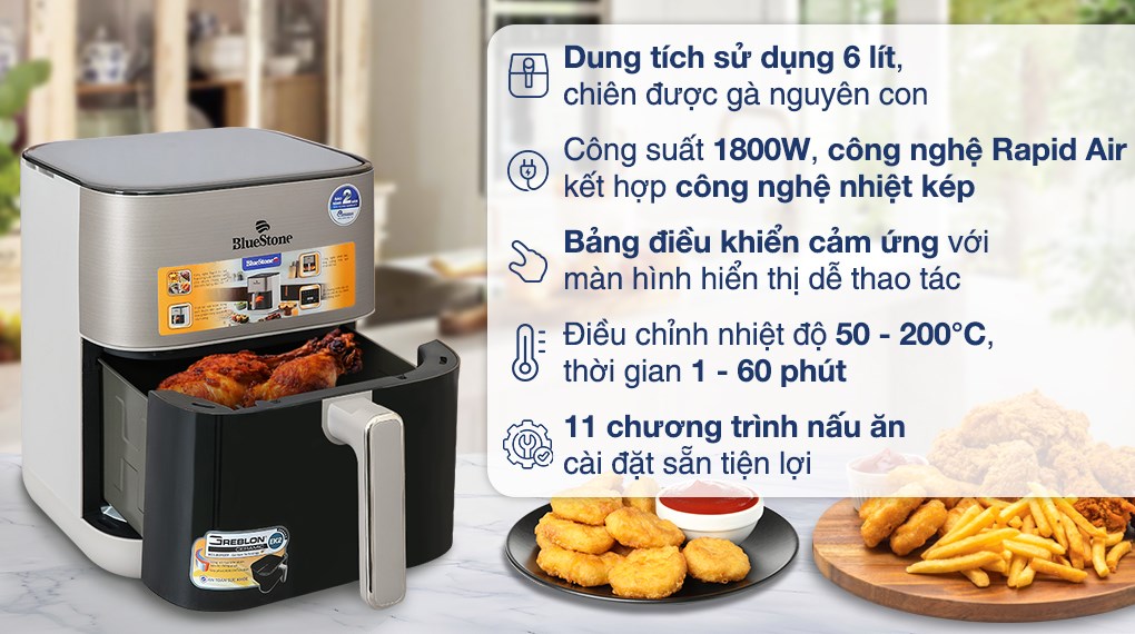 Nồi chiên không dầu BlueStone AFB-5867 6 lít