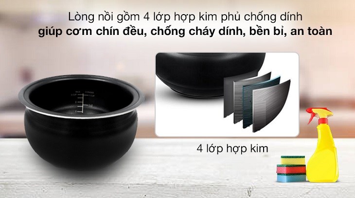 Nồi cơm cao tần Dreamer 1.5 lít DR-IH15W có lòng nồi dày 2.162mm nên có độ bền cao và truyền nhiệt tốt