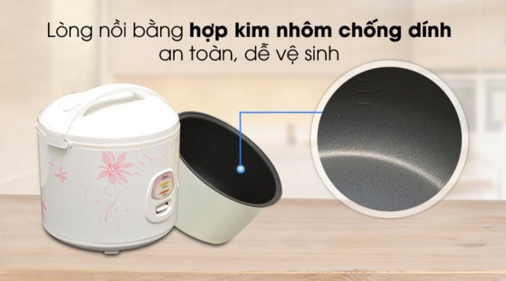 Nồi cơm điện Midea 1.8 lít MR-CM18SQ có lòng nồi bằng hợp kim nhôm cao cấp
