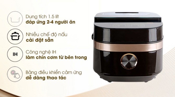 Nồi cơm điện cao tần Midea 1.5 lít MB-HS4008 có giá 4.890.000 VND (cập nhật vào tháng 06/2023, có thể thay đổi theo thời gian) với các tính năng hiện đại