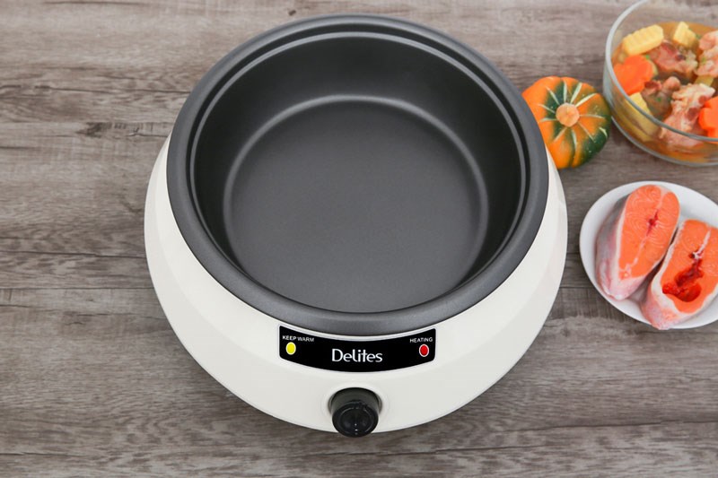 Lòng Nồi lẩu điện Delites NL001 3 lít làm bằng hợp kim nhôm tráng men chống dính