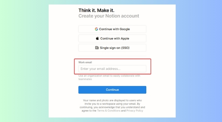 Bạn tiến hành nhập tài khoản email của mình vào để đăng ký sử dụng