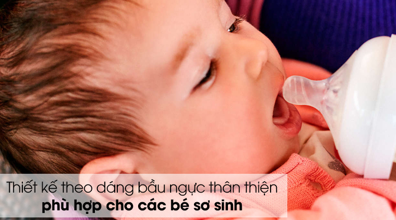 ‭Núm ti Philips Avent SCF651.23 được thiết kế mô phỏng theo dáng bầu ngực giúp bé bú sữa dễ dàng hơn
