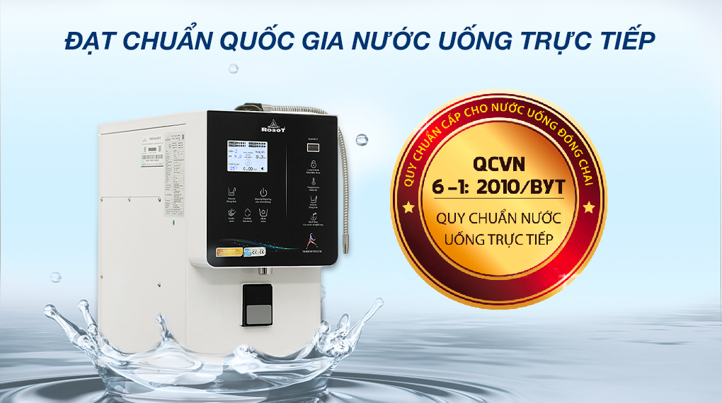 Máy lọc nước điện giải ion kiềm ROBOT IonQueen 511X 4 lõi 5 tấm điện cực có chức năng phân tách và tái tạo cấu trúc nước sạch nhiều khoáng chất