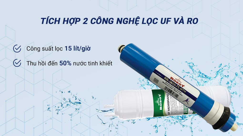 Công suất - Dung tích bình chứa  - Máy lọc nước RO Robot SPRING-X10GUR 10 lõi