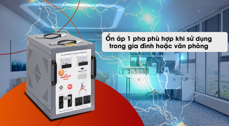 Ổn áp ROBOT 1 Pha 5KVA 90 giúp ổn định điện áp