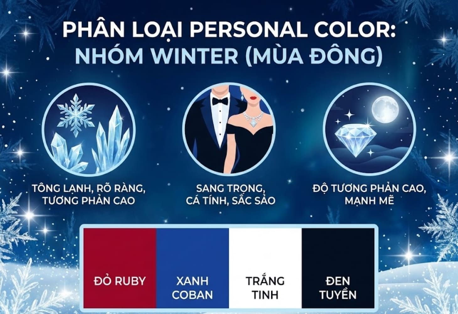 Personal Color nhóm màu Winter (Mùa Đông)
