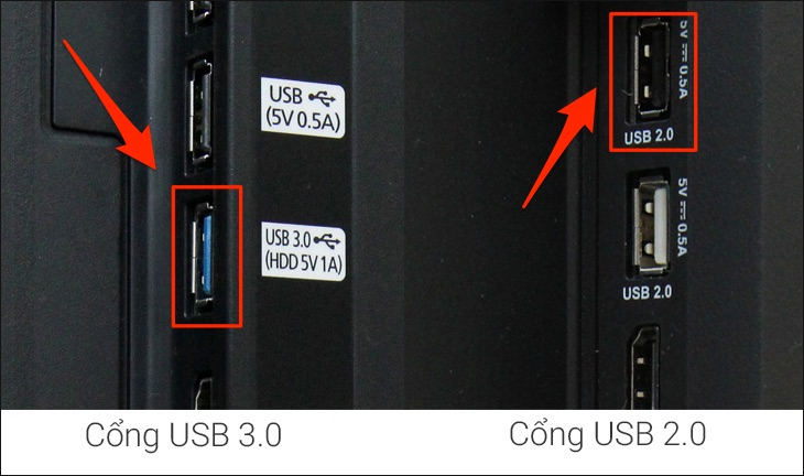 Cổng USB 2.0 và cổng USB 3.0