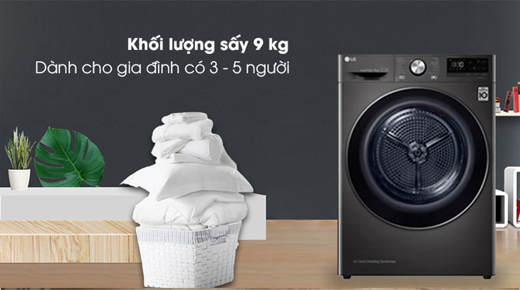 Máy sấy bơm nhiệt LG 9 Kg DVHP09B vận hành theo chu trình tuần hoàn khép kín giúp tiết kiệm điện tối ưu