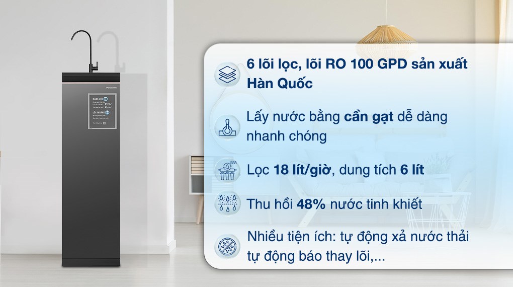 Máy lọc nước RO Panasonic TK-CA812M-VN 6 lõi với giá bán chỉ 9.4 triệu đồng (cập nhật tháng 12/2024)