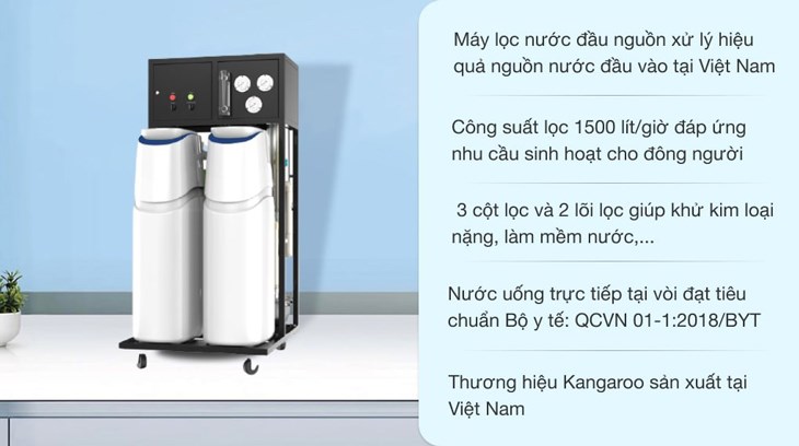 Máy lọc nước đầu nguồn có khả năng khử sạch hoàn toàn chất cặn và kim loại độc hại