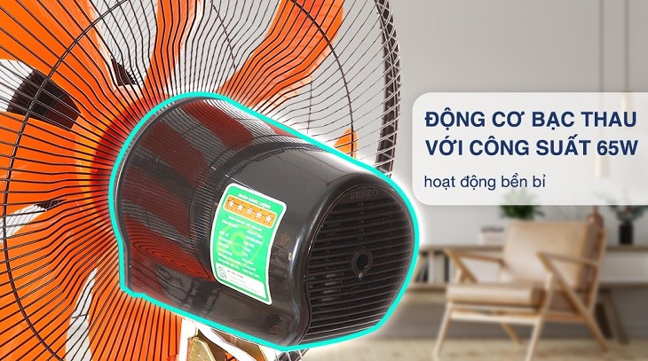 Quạt treo Senko TC1622 hoạt động hiệu quả với công suất 65W giúp làm mát nhanh chóng, hiệu quả