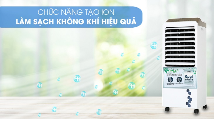 Quạt điều hòa Delites FLS-L20KG sở hữu chức năng lọc ion bụi mịn tạo không gian thoáng mát