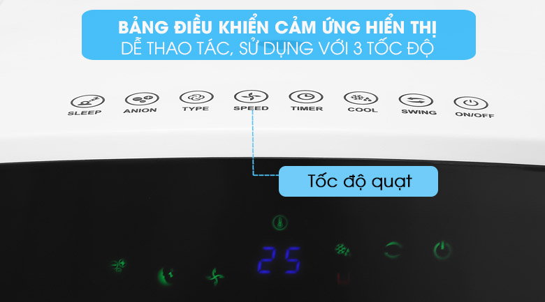 Bảng điều khiển cảm ứng quạt điều hòa Dmax dễ thao tác