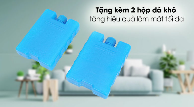Hộp đá khô đi kèm với quạt điều hòa Hommy làm mát hiệu quả