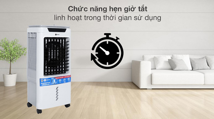 Quạt điều hòa Mishio MK-267 được trang bị chức năng hẹn giờ tắt giúp bạn có giấc ngủ ngon và tiết kiệm điện năng