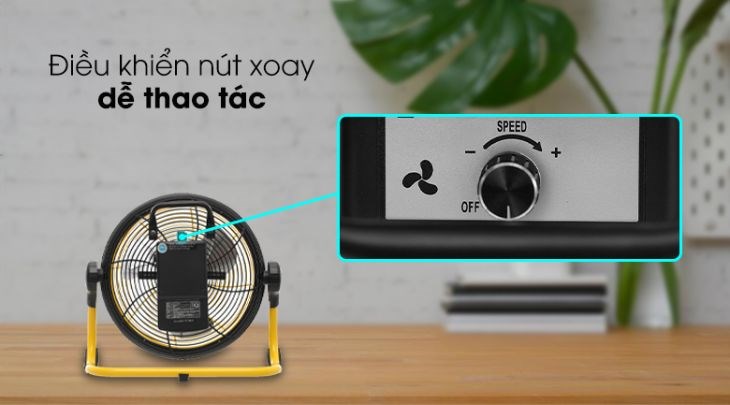 Quạt sạc AC ARF01D113 sở hữu điều khiển nút xoay trực quan, dễ điều chỉnh