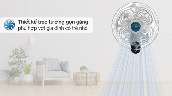 Quạt treo AC AWF02A163 có thiết kế hiện đại, kích thước gọn gàng, thuận tiện lắp đặt