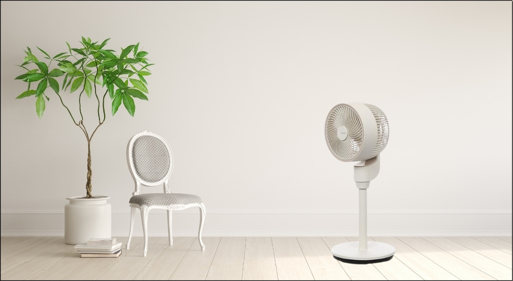 Quạt tuần hoàn Sharp 3 cánh PJ-CD603V-C với luồng gió tuần hoàn giúp không khí lưu thông đều hơn trong phòng kín