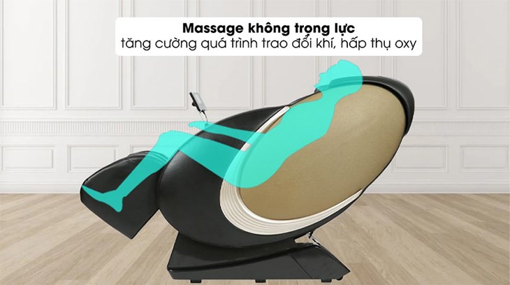 Chế độ massage không trọng lực trên ghế massage Airbike Sport MK-335 hỗ trợ cải thiện hô hấp, hạn chế đau nhức xương khớp