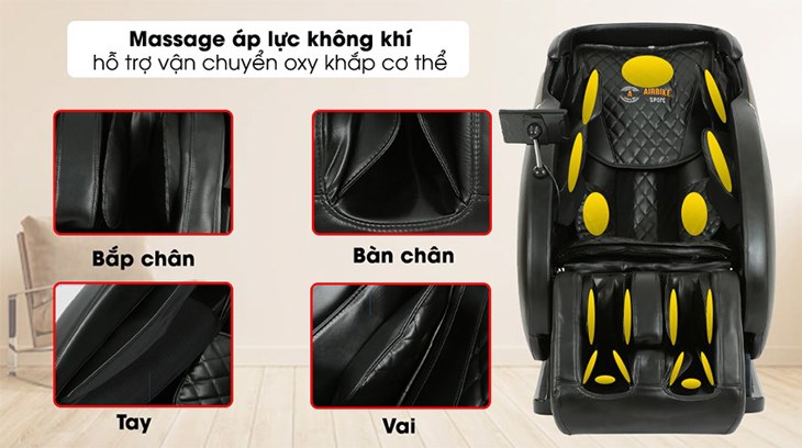 Với bộ 6 túi khí ở nhiều vị trí khác nhau trên ghế massage Airbike Sport MK-335 giúp tăng cường lưu thông máu