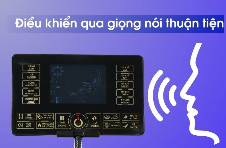 Người dùng có thể điều khiển ghế massage Airbike Sport MK-335 bằng giọng nói tiện lợi