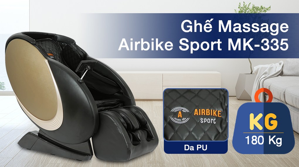 Ghế massage Airbike Sport MK-335 có thiết kế hiện đại với chất liệu êm ái, bền bỉ