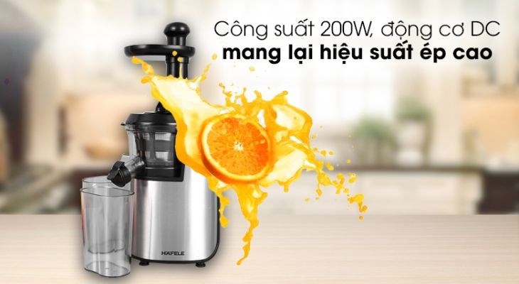 Máy ép trái cây Hafele có công suất 200W mang lại hiệu suất ép cao