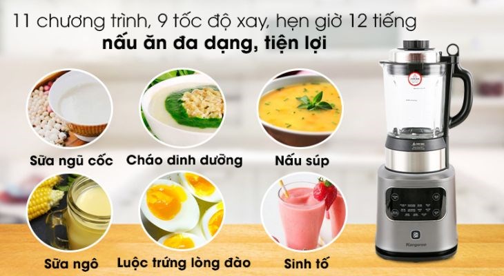Máy có đa chức năng với nhiều chương trình, tốc độ xay khác nhau