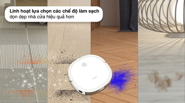 Robot hút bụi Midea M3L được trang bị 3 chế độ hoạt động, đáp ứng tối đa nhu cầu sử dụng cho người dùng