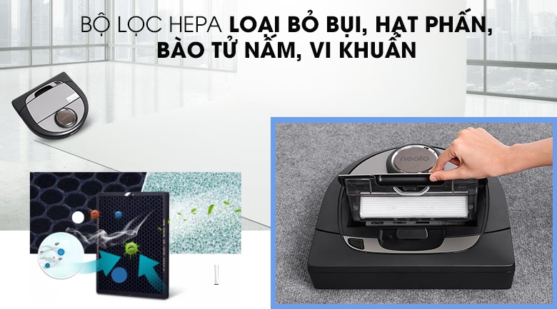 Bộ lọc HEPA kết hợp cùng công nghệ làm sạch SpinFlow Power Clean