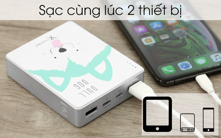 Thiết bị được hỗ trợ 2 cổng sạc Micro USB và Type-C