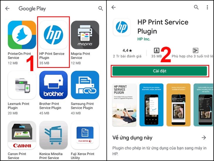 Cài đặt phần mềm phù hợp với máy in