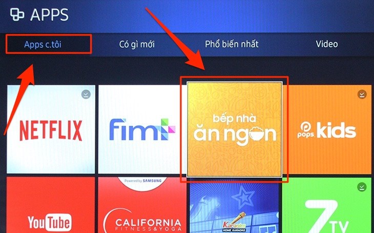Trải nghiệm ứng dụng Bếp Nhà Ăn Ngon trên Smart hub