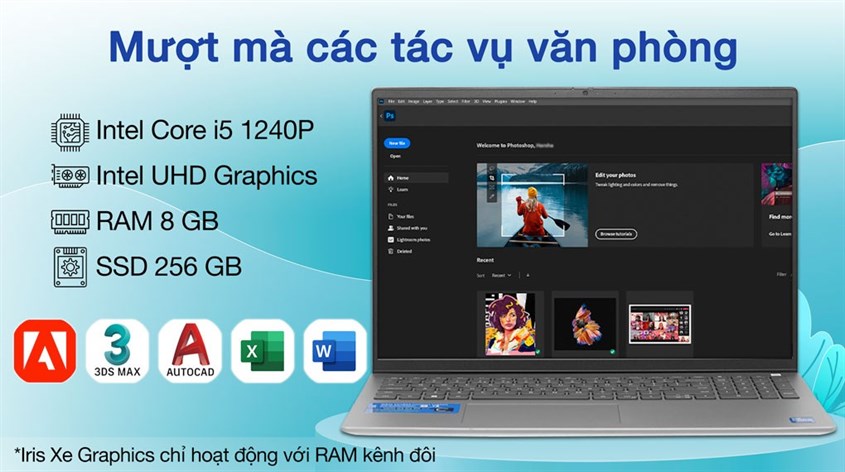 Laptop Dell Vostro 5620 i5 xử lý mượt mà các tác vụ văn phòng