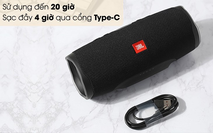 Loa Bluetooth JBL Charge 4 sử dụng suốt cả bữa tiệc không bị ngắt quãng với thời lượng pin lên đến 20 tiếng