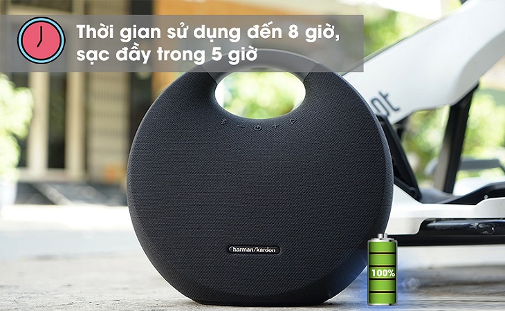 Loa Harman Kardon Onyx Studio 6 có thời gian sử dụng lên đến 8 tiếng