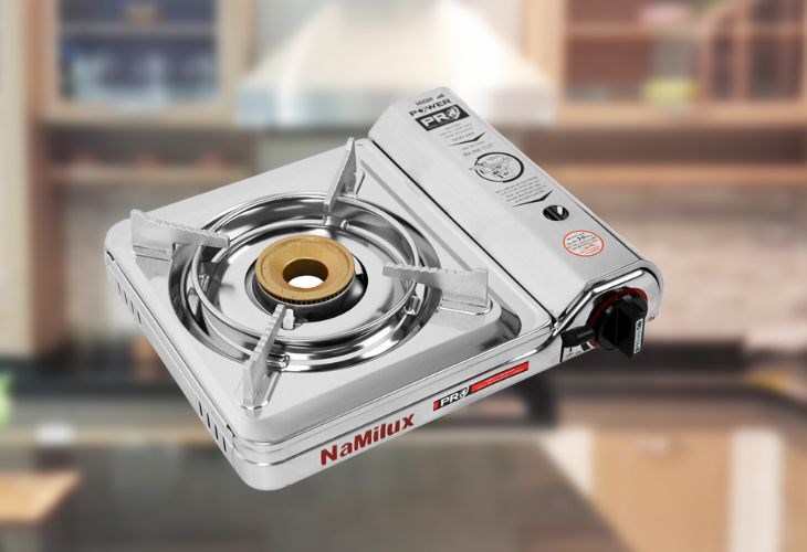 Bếp ga mini Namilux NH-P3031AS có các bộ phận chính như miệng bếp, giá đỡ chịu lực,...