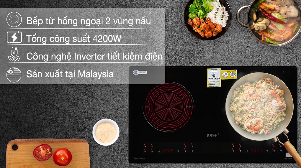 Bếp điện từ Kaff KF-073IC có thể sử dụng cho đa dạng mọi loại nồi, chả