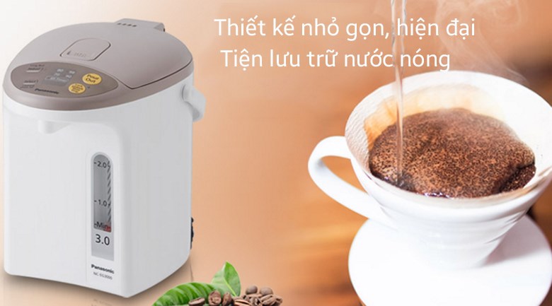 Bình thủy điện Panasonic NC-EG3000CSY 3 lít có quai xách tiện lợi, dễ dàng di chuyển khi cần