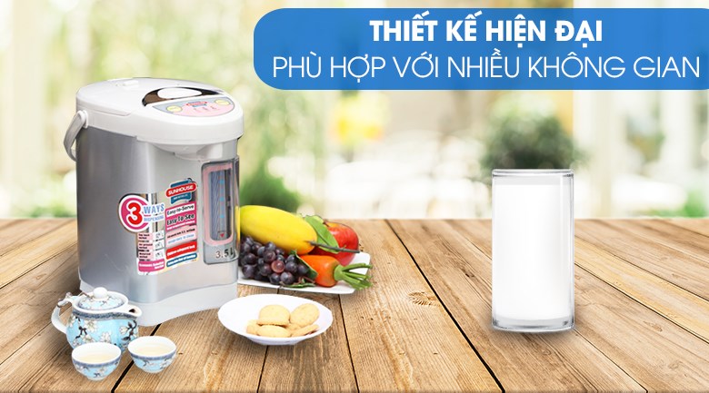 Bình thủy điện Sunhouse SH 1535 3.5 lít có công suất 735W giúp đun sôi cực nhanh, đồng thời thao tác đun sôi nước cũng rất đơn giản chỉ với 3 nút bấm