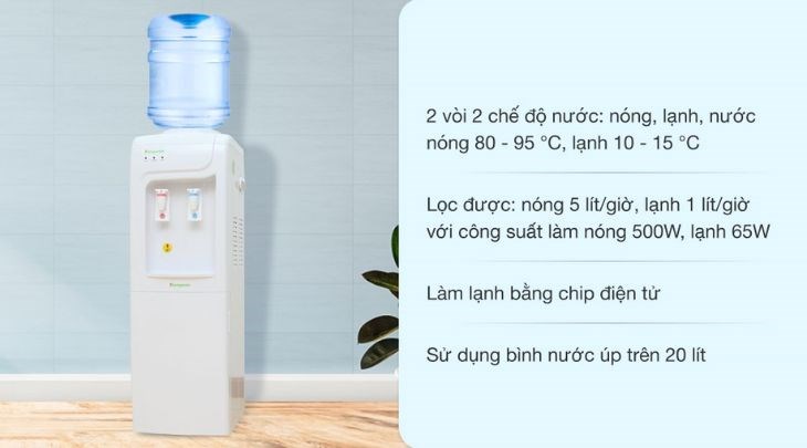 Cây nước nóng lạnh Kangaroo KG3331 565W được kinh doanh tại Điện máy XANH với giá chỉ 1.690.000 VNĐ (giá cập nhật 06/2023, có thể thay đổi theo thời gian)