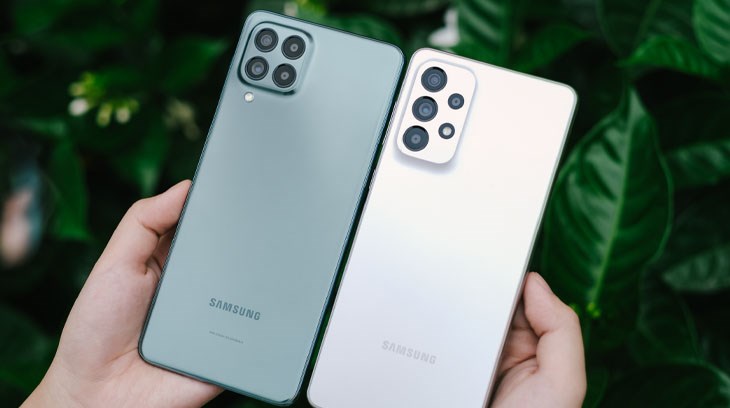 Cụm 4 camera trên các dòng A và M được sắp xếp khá ấn tượng.